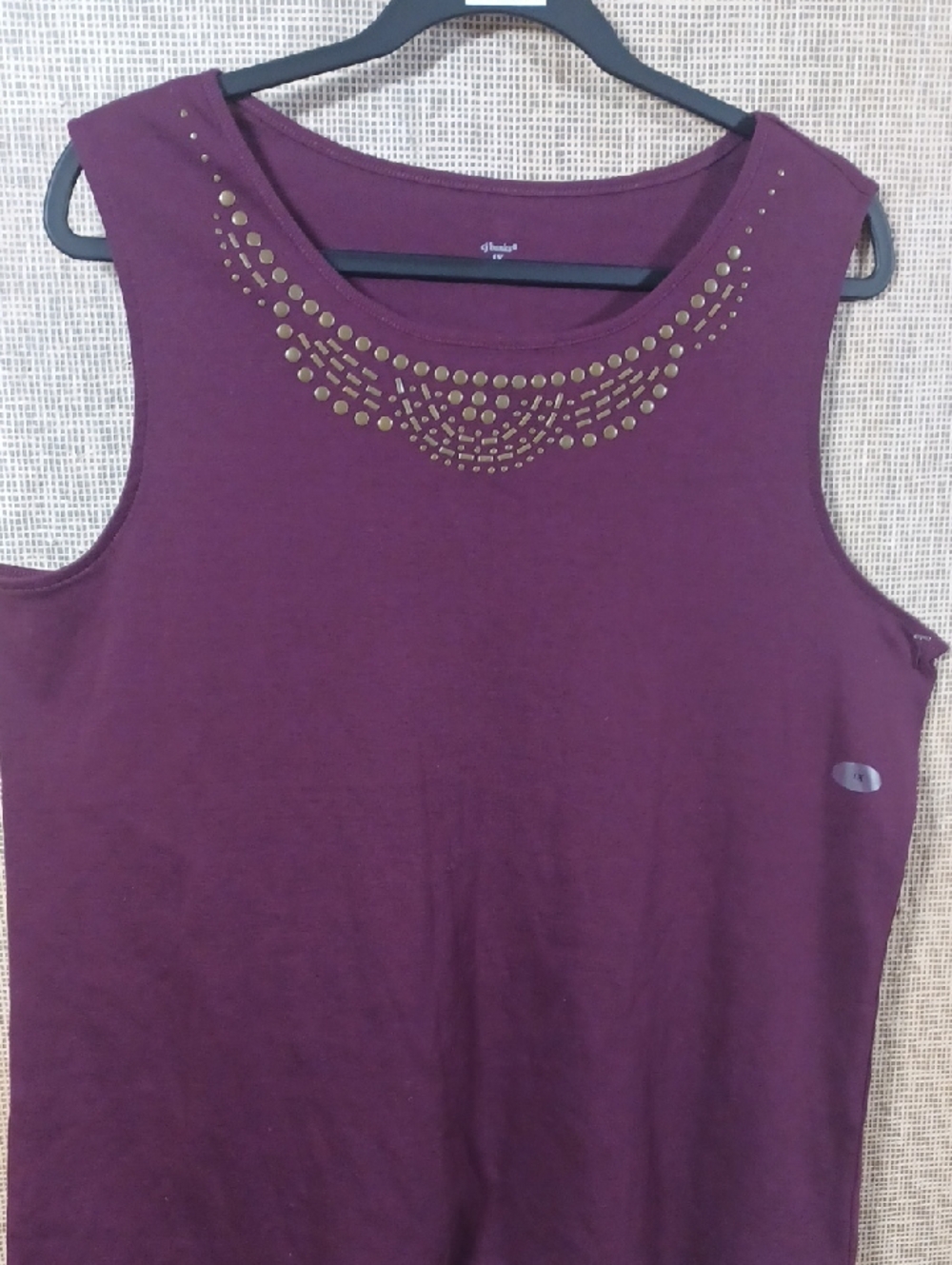 CJ Banks Plum Tank with Gold Stud Accents